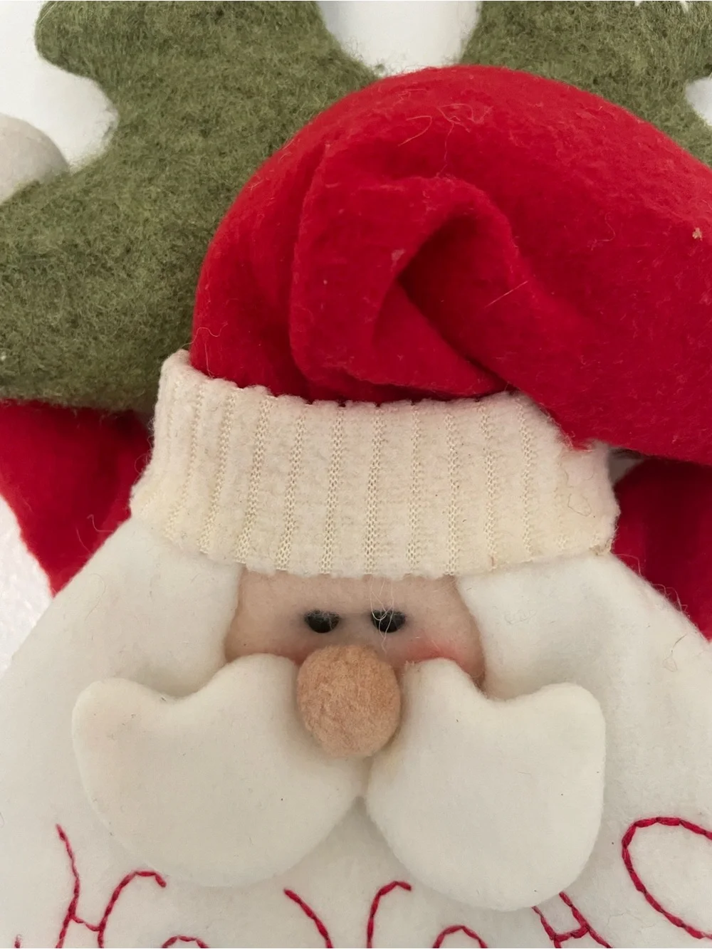 VTG Santa Ho Ho Ho Plush Door Hanger Decor